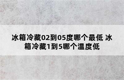 冰箱冷藏02到05度哪个最低 冰箱冷藏1到5哪个温度低